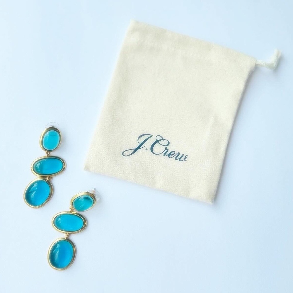 J. CREW GLASS CAB TRIPLE-DROP EARRINGS